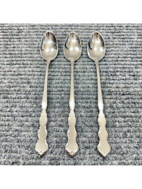 Lot Of 3 Oneida VALERIE Iced Tea Spoons Teaspoon Distinction Deluxe HH Stainless